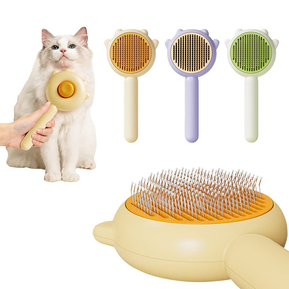Pet Hair Grooming Brush – Easy Clean, For Cats & Dogs”