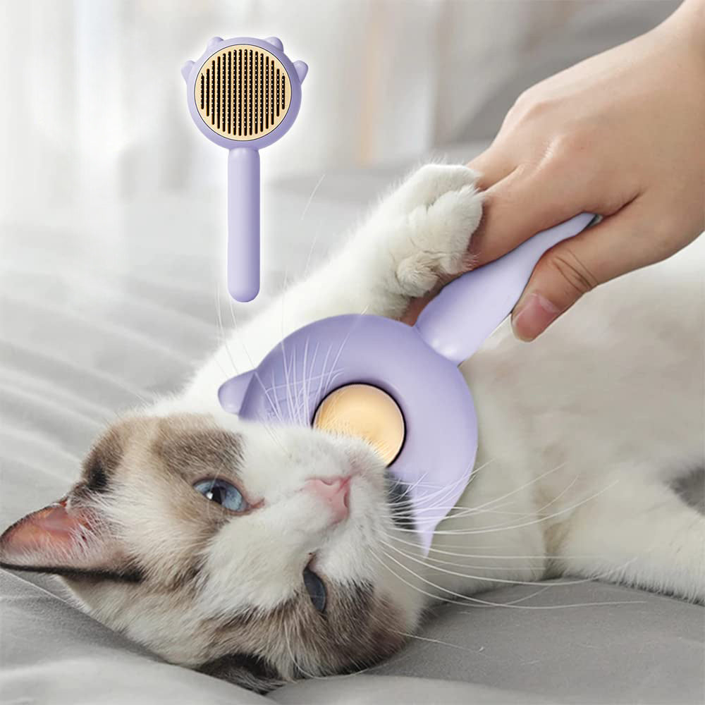 Pet Hair Grooming Brush – Easy Clean, For Cats & Dogs”
