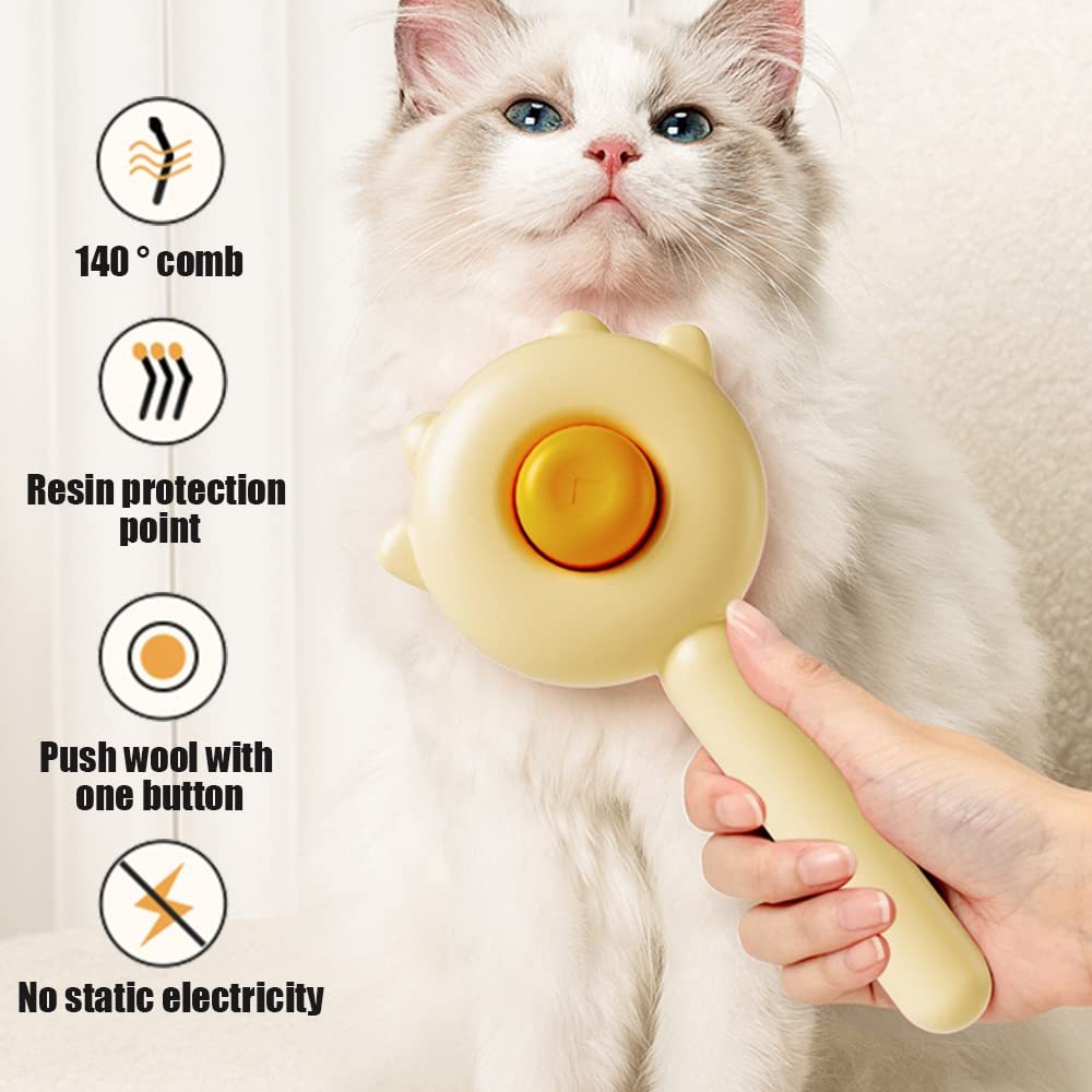 Pet Hair Grooming Brush – Easy Clean, For Cats & Dogs”