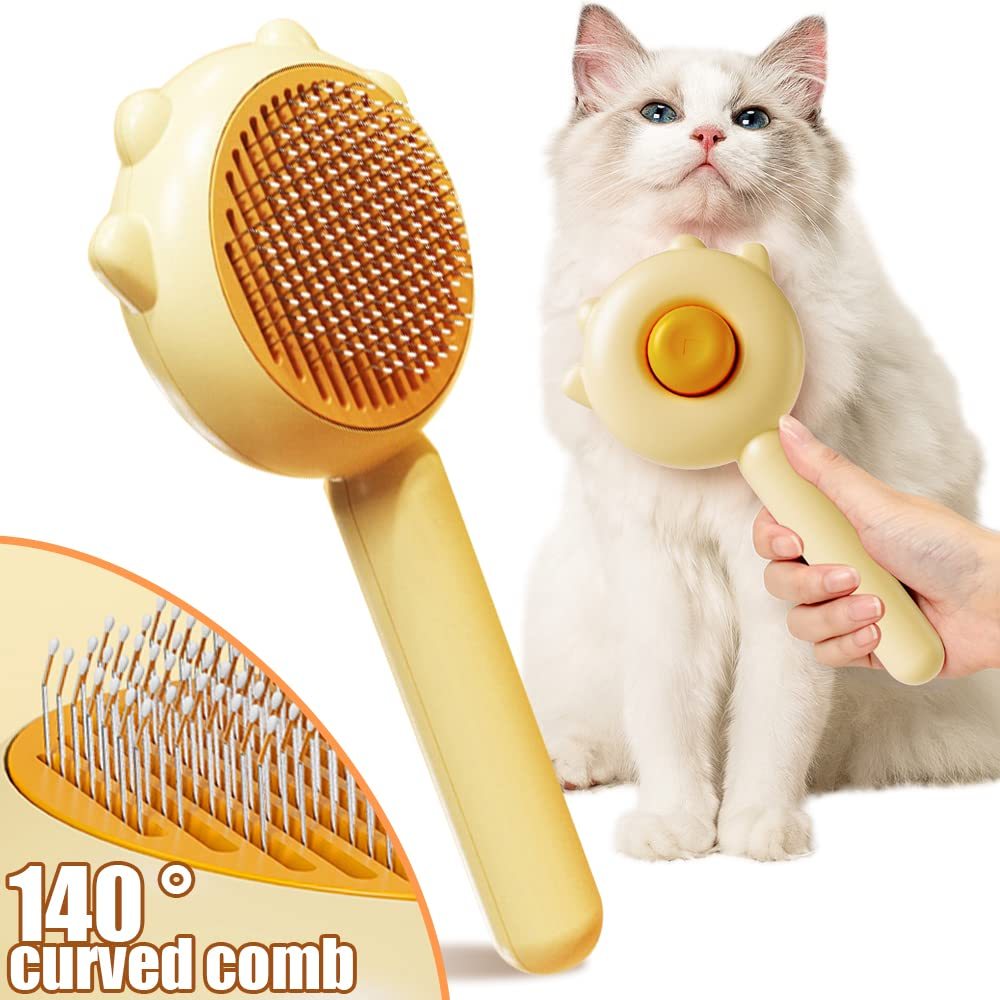 Pet Hair Grooming Brush – Easy Clean, For Cats & Dogs”