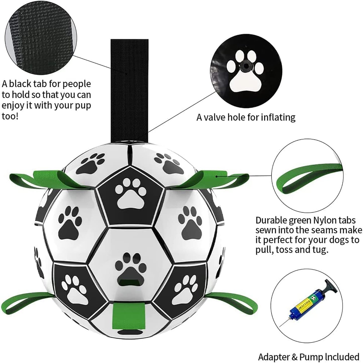 Interactive Dog Soccer Ball – Durable Training Toy for Medium & Large Dogs