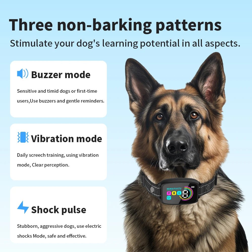 Smart Anti Barking Dog Collar – Rechargeable & Waterproof